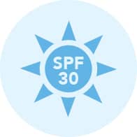 UV слънчева защита с SPF 30 (UV само при слънцезащитен гел)